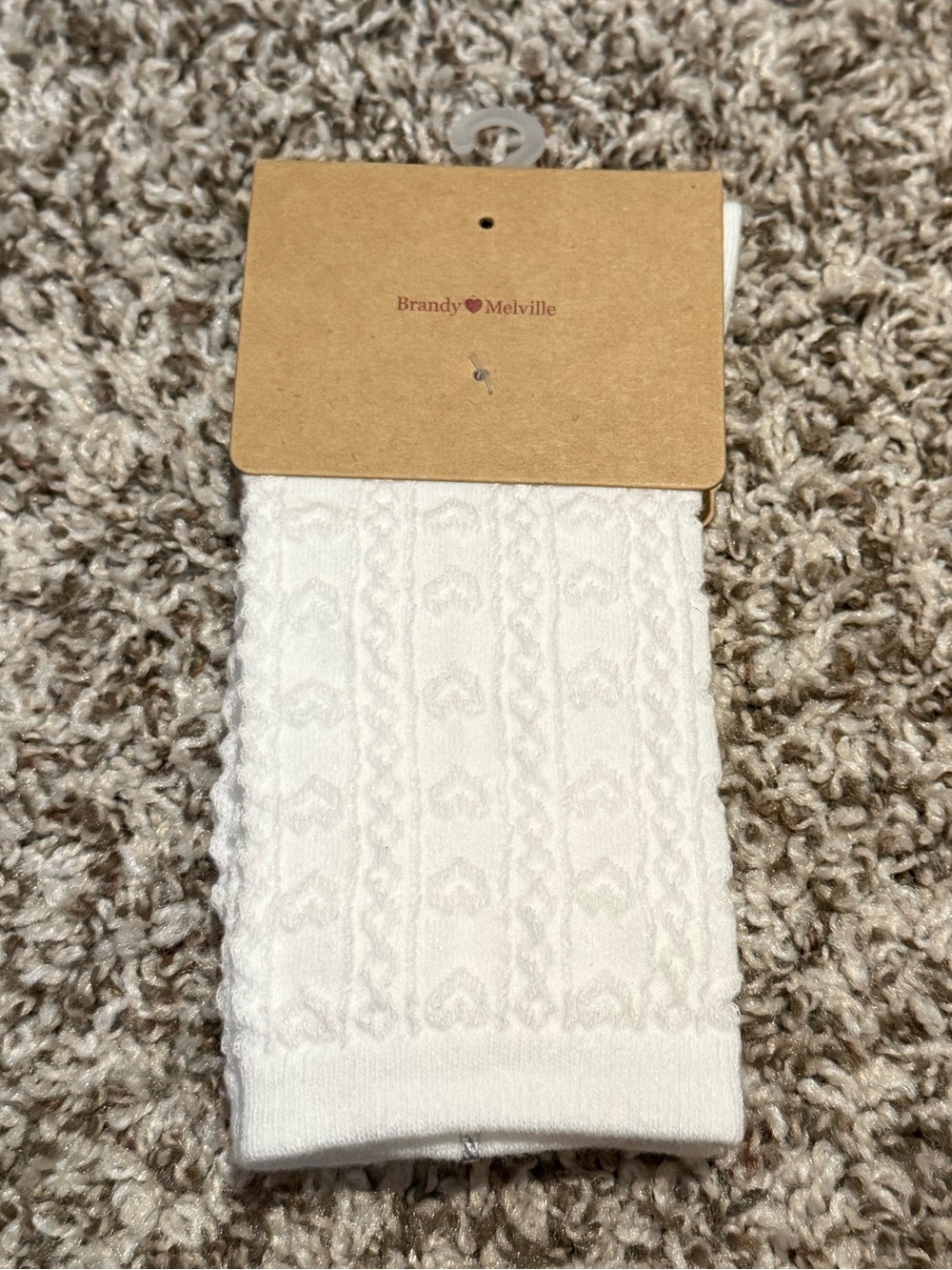 NWT | Brandy Melville Heart Socks | White | One Size || 🧦 🤍 || 🇻🇳